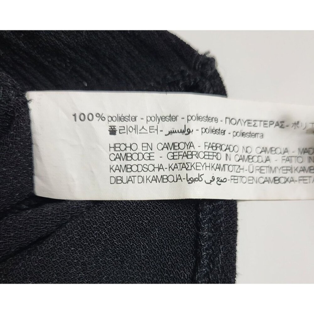 Zara Black Crossover Faux Wrap Balloon Sleeve Top Size Small - Picture 10 of 10